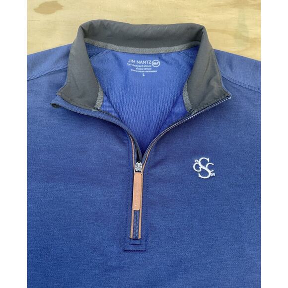 Vineyard Vines Jim Nantz Pullover 1/4 Zip Performance Men's Golf Club Blue Sz‎ L - Picture 3 of 7